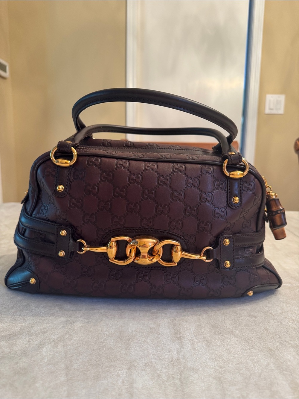 Gucci Dark Brown Leather Satchel l